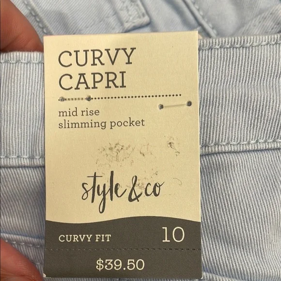 Style & Co Light Blue mid-rise Curvy Capri Jeans size 10 - Picture 4 of 11
